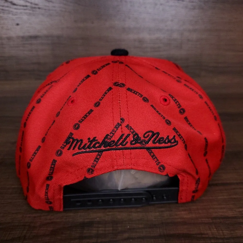 Houston Rockets Mitchell & Ness NBA Snapback Hat Cap 3D Logo Red Black‎ NWT